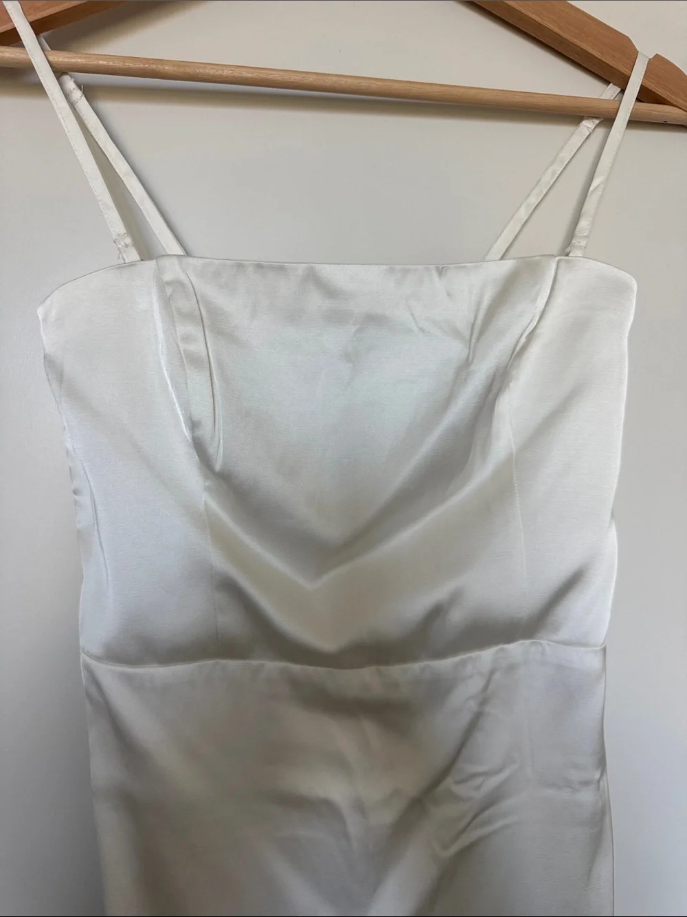 Abercrombie and fitch cream satin long dress size xsp